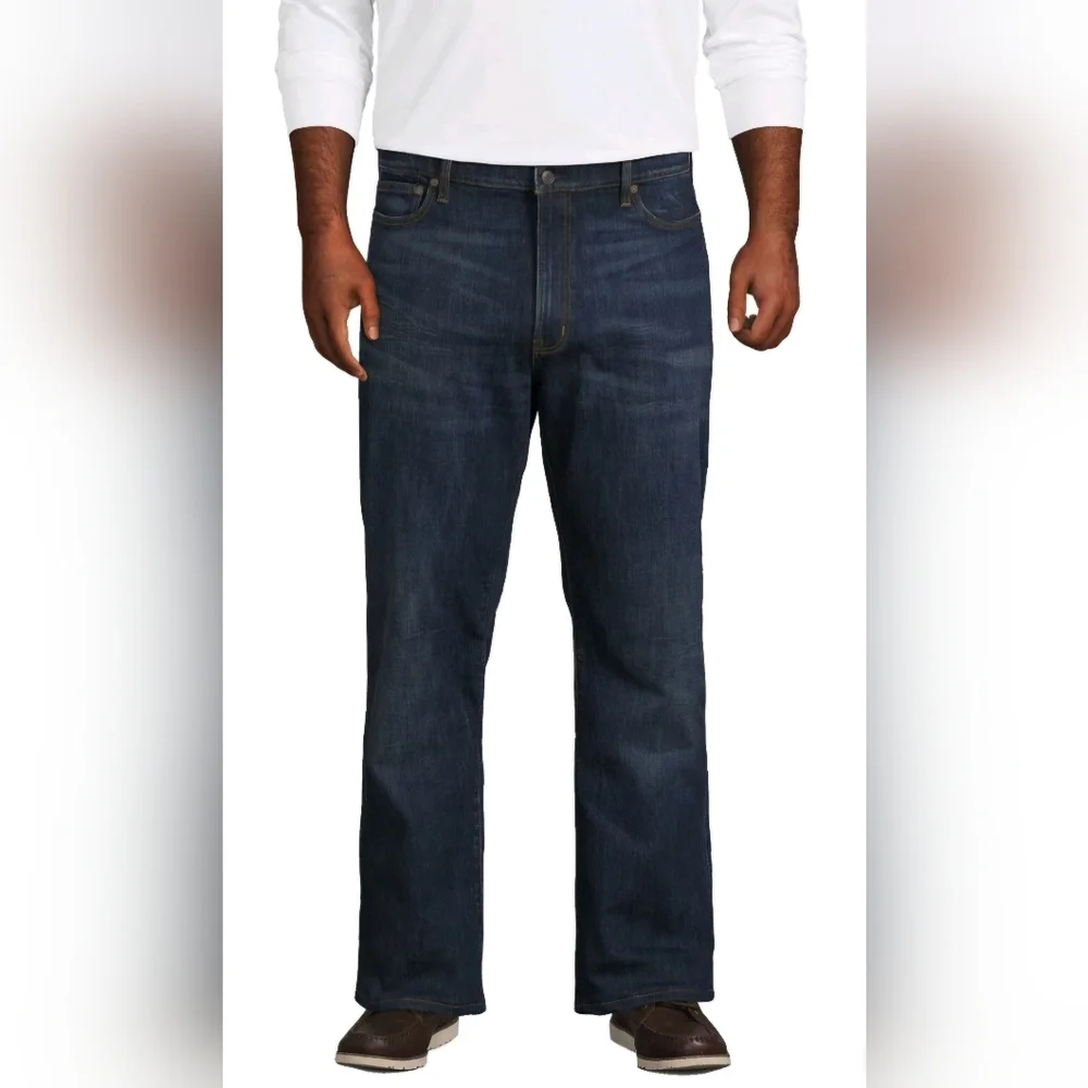 NWT Men's Blake Shelton Lands' End Bootcut Relaxed Fit Jeans 36x35